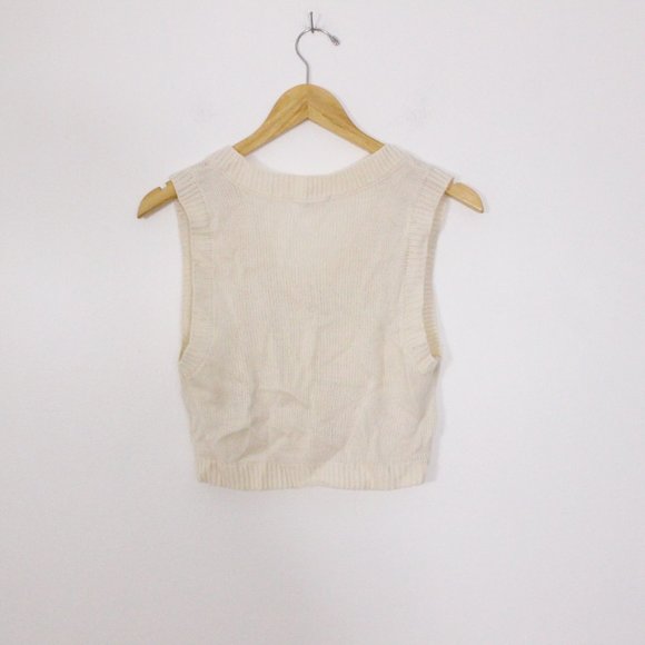 Aeropostal White V Neck Knit Sleeveless Sweater Vest - Picture 5 of 5